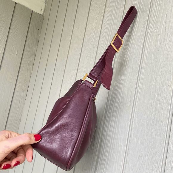 Etienne Aigner Burgundy Full-Grain Leather Shoulder Bag VTG 90s - Picture 6 of 11